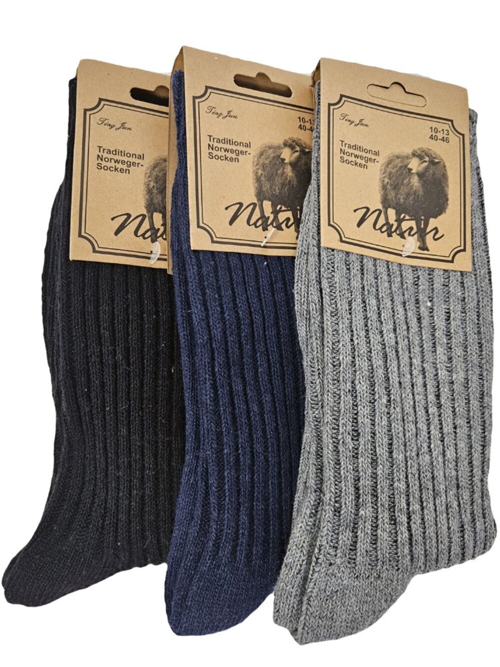 Men Wool Blend Socks, Norweger Warm Winter Boot Casual Thermal Crew Socks 3-Pack